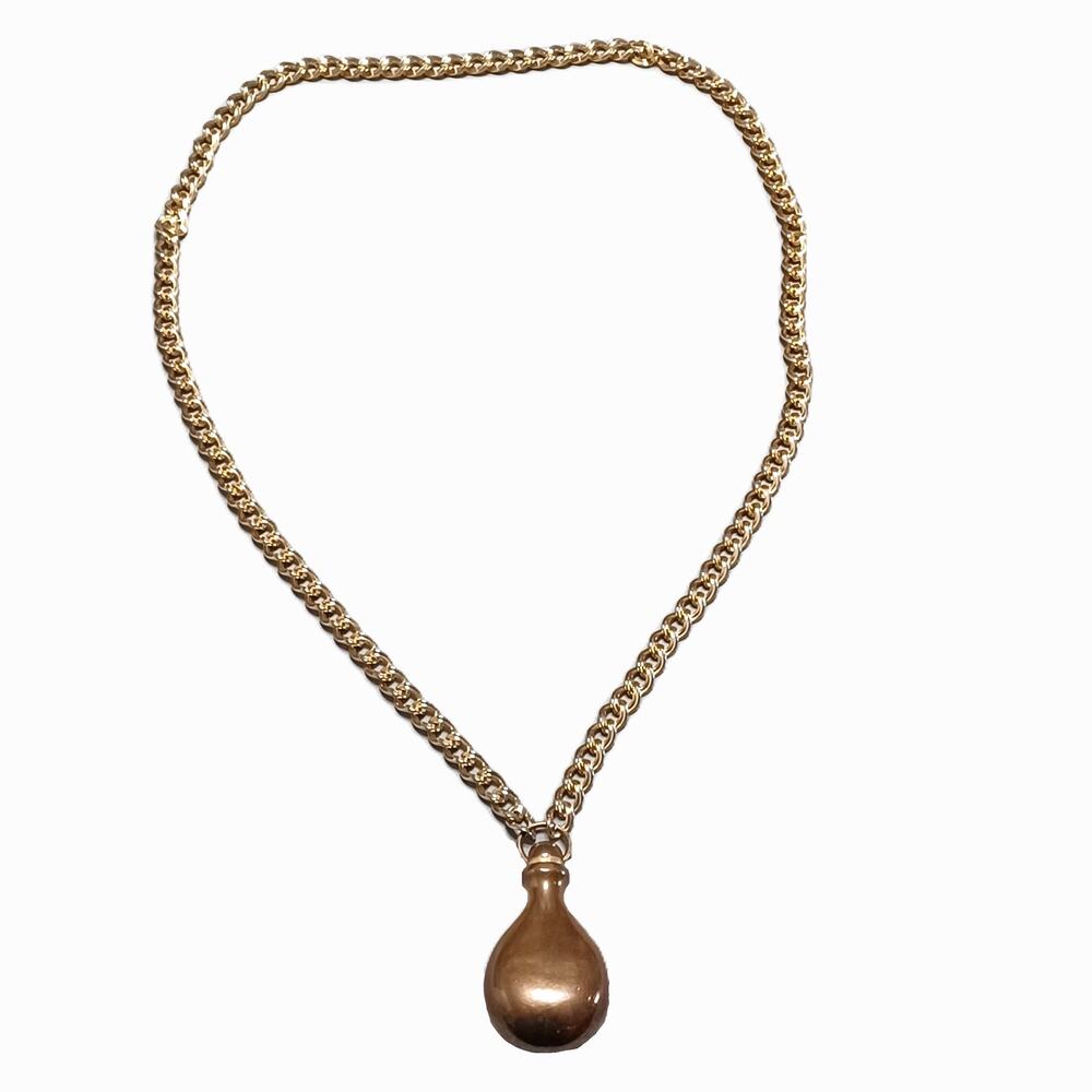 Gold Tone Necklace & Drop Pendant
